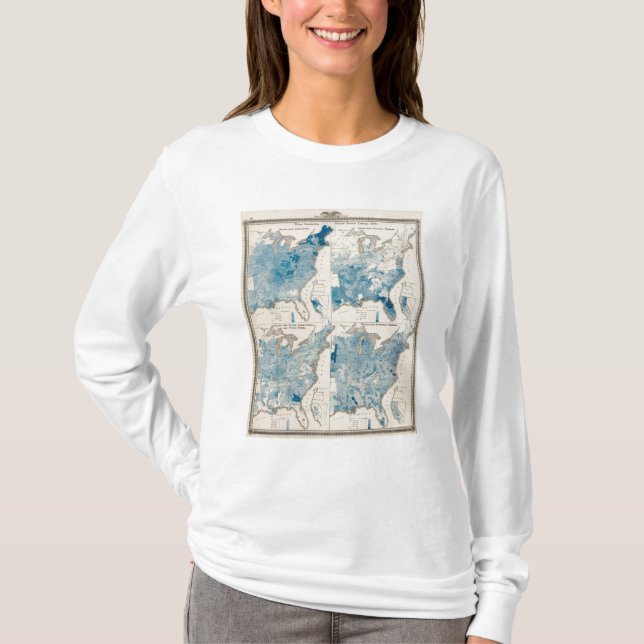 Camiseta Estatísticas vitais, recenseamento unido (Frente)