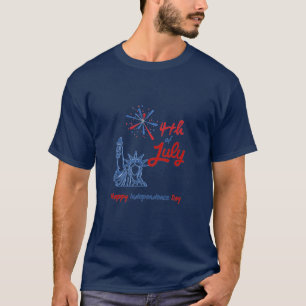 Camiseta Estátua "4 de julho" do Fogos de Artifício da Libe