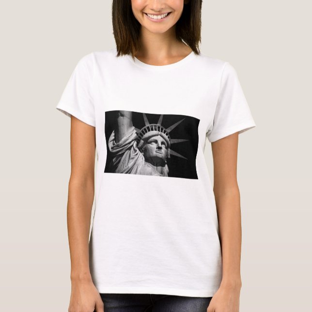 Camiseta Estátua Branca Negra da Liberdade, Nova Iorque (Frente)