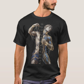 Camiseta Estátua Clássica Arte Ciberpunk em Wireframe