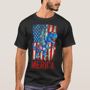 Camiseta Estátua Da Liberdade 4 De Julho Dino Boys Men Amer