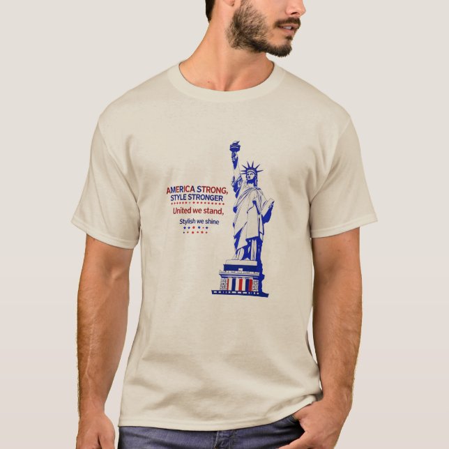 Camiseta Estátua da Liberdade - América Forte (Frente)