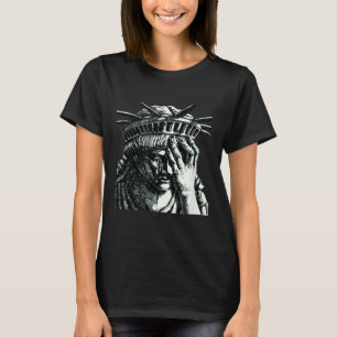 Camiseta Estátua Da Liberdade Chorando Anti-Trump Resiste N
