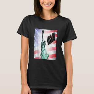 Camiseta Estátua Da Liberdade Com Bandeira Americana