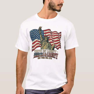 Camiseta Estátua da Liberdade Liberdade & Liberdade 1776 No