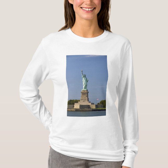 Camiseta Estátua da liberdade na ilha da liberdade em novo (Frente)
