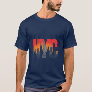 Camiseta Estátua da Liberdade Nova Iorque Skyline Design