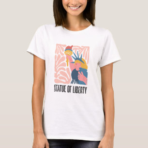 Camiseta Estátua da Liberdade Nova York abstrato viagem flo