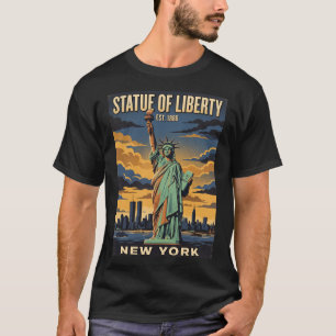 Camiseta Estátua da Liberdade Nova York Cartaz de Viagem Vi