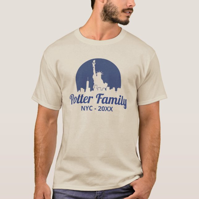 Camiseta Estátua da Liberdade NYC Skyline (Frente)