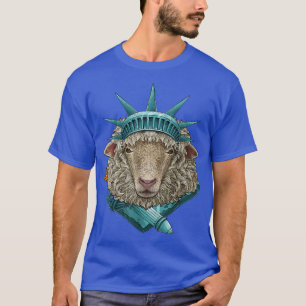 Camiseta Estátua Da Liberdade Ovelha 4 De Julho Farmer USA