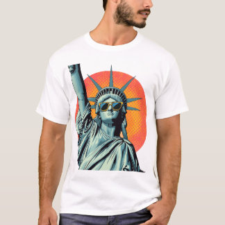Camiseta Estátua da Liberdade Pop Art