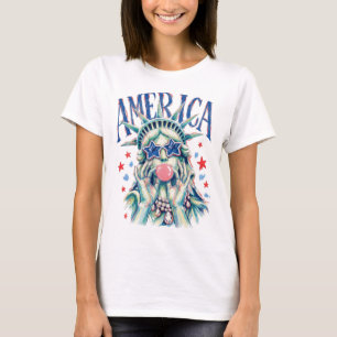 Camiseta Estátua da Liberdade Preppy com Pinceladas soprand