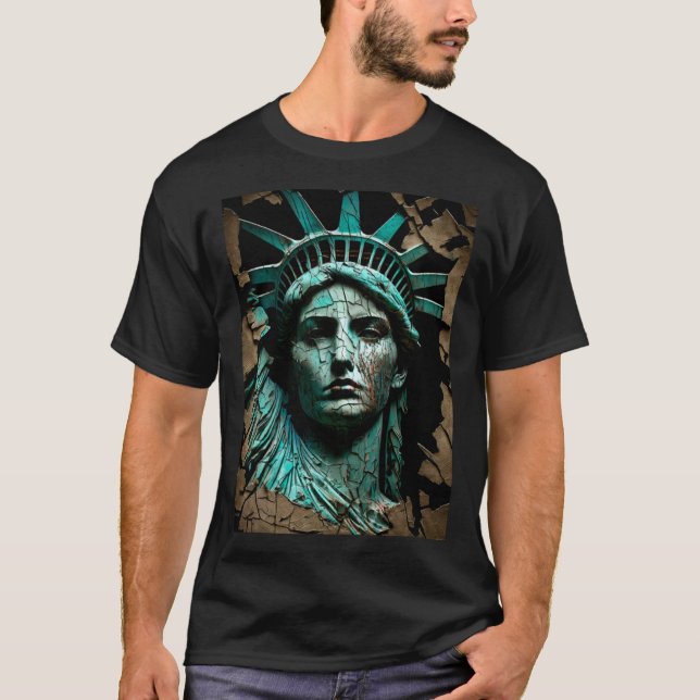 Camiseta Estátua Da Liberdade - Renderização Artística Lady (Frente)