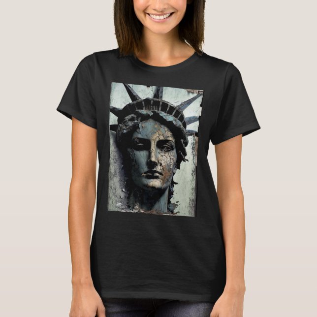 Camiseta Estátua Da Liberdade - Renderização Artística Lady (Frente)