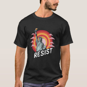 Camiseta Estátua da Liberdade Retro Distorcida Resist Vinta