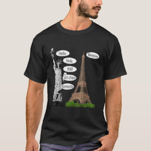 Camiseta Estátua Da Liberdade Somos Todos Imigrantes Eiffel
