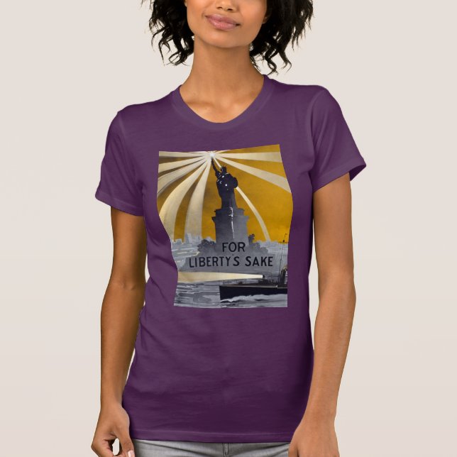 Camiseta Estátua da Liberdade - Tocha e Segunda Guerra Mund (Frente)