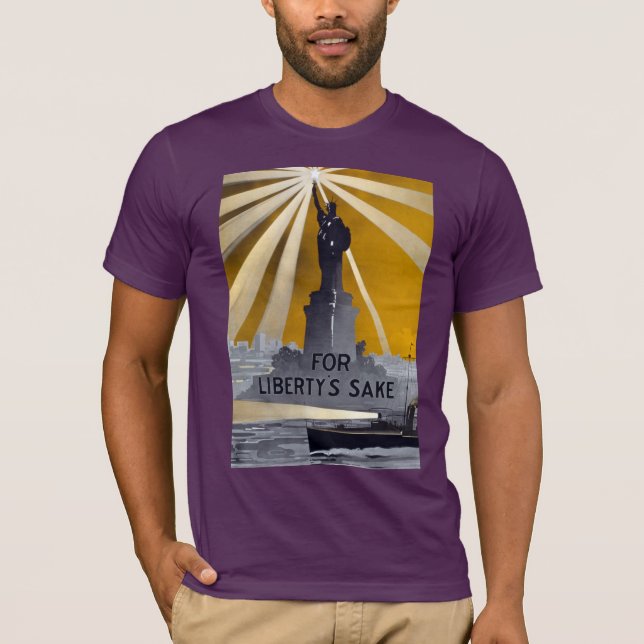 Camiseta Estátua da Liberdade - Tocha e Segunda Guerra Mund (Frente)