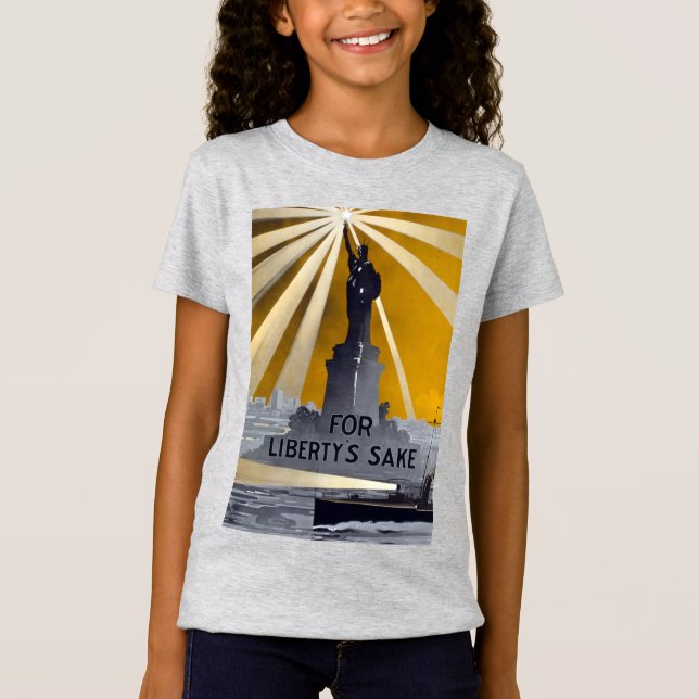 Camiseta Estátua da Liberdade - Tocha e Segunda Guerra Mund (Frente)