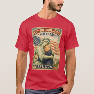 Camiseta Estátua da Liberdade Trump 4 de Julho Celebração d