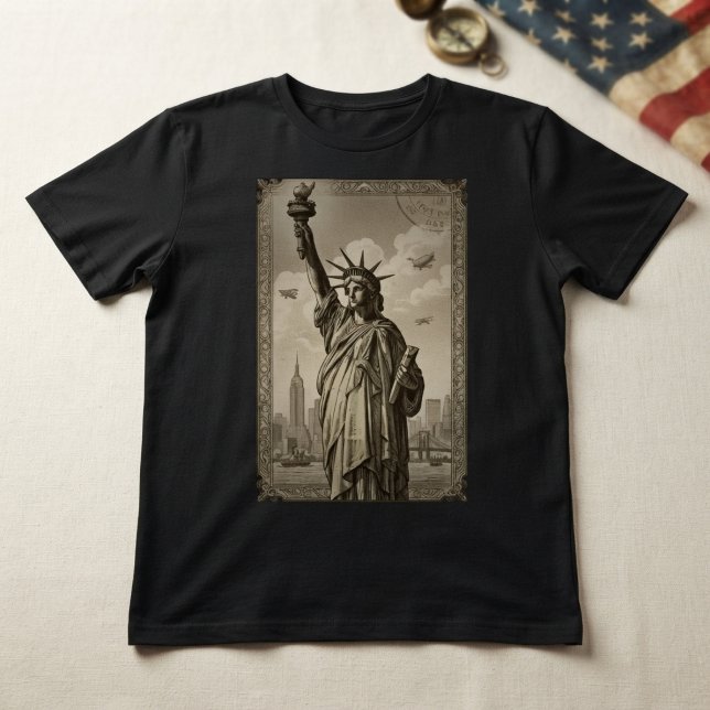 Camiseta Estátua da Liberdade Vintage (Criador carregado)