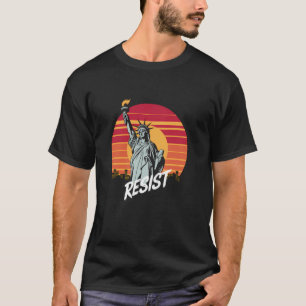 Camiseta Estátua da Liberdade Vintage Distressed Resist Ret