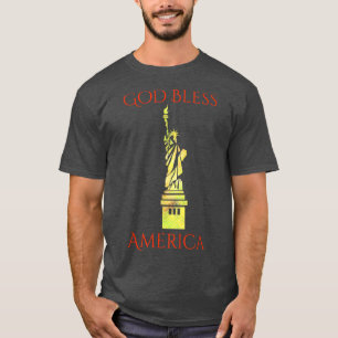 Camiseta Estátua da LiberdadeDeus Abençoe a América Tee dos