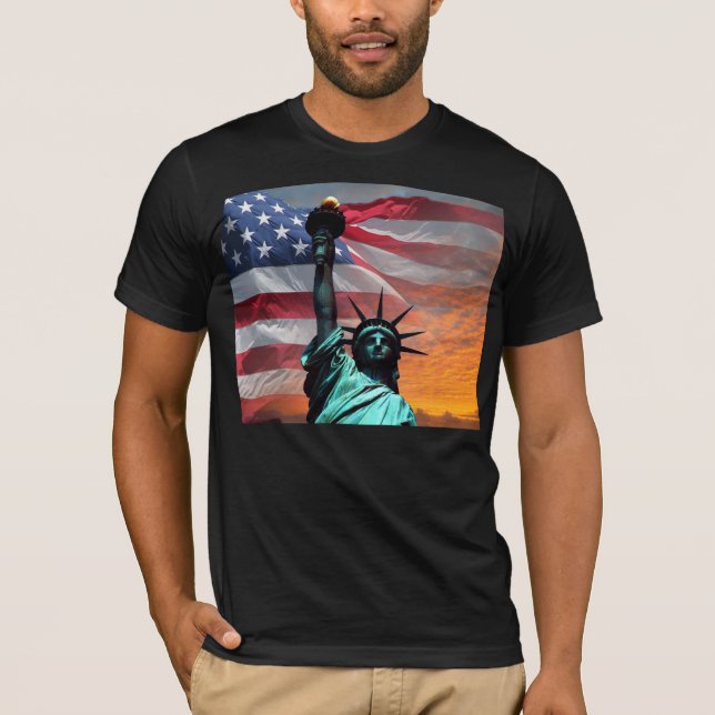 Camiseta Estátua da Liberty US Flag t-shirt (Frente)