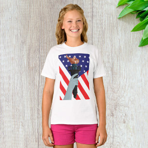 Camiseta Estátua da Tocha da Liberdade com Bandeira America