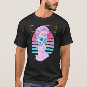 Camiseta Estátua David Bust Folheto Caveira 80s Colagem Vap