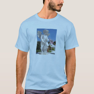 Camiseta Estátua De Anjo Em Azul Claro