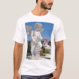 Camiseta Estátua De Anjo Em Azul Sujo