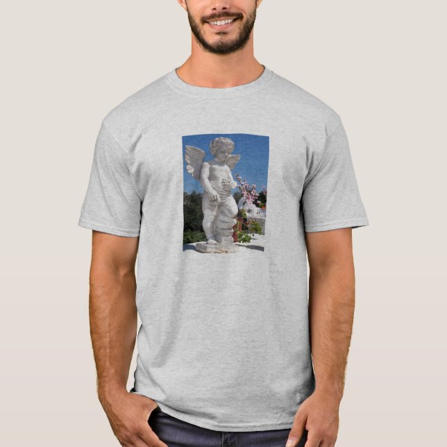 Camiseta Estátua De Anjo Na Cinza (Frente)