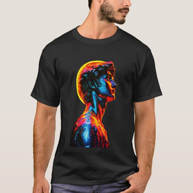 Camiseta Estátua de David em Neon (Frente)