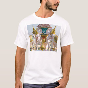 Camiseta Estátua de elefantes cor-de-rosa Bangkok Tailândia