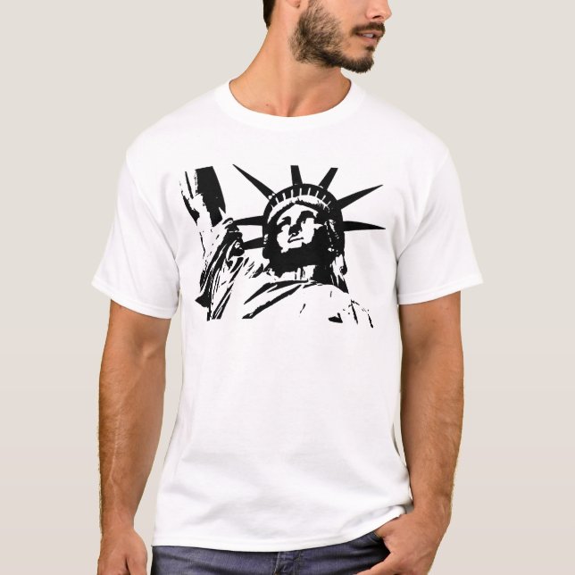 Camiseta Estátua de pop Art da Liberdade (Frente)