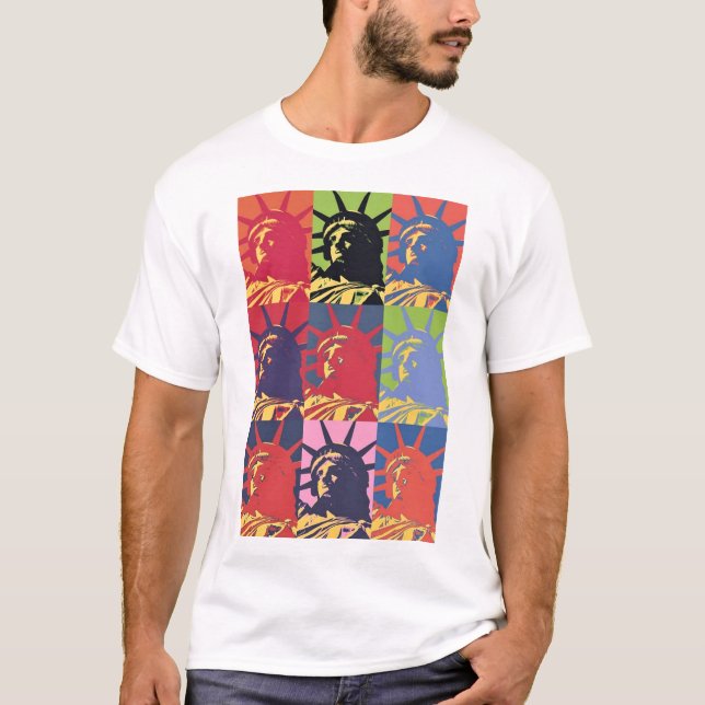 Camiseta Estátua de pop Art da Liberdade (Frente)