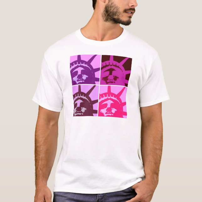 Camiseta Estátua de pop Art da Liberdade (Frente)