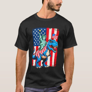 Camiseta Estátua Dino da Liberdade 4 de Julho Engraçado Rap