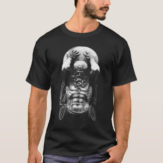 Camiseta estátua do deus grego Atlas de presente