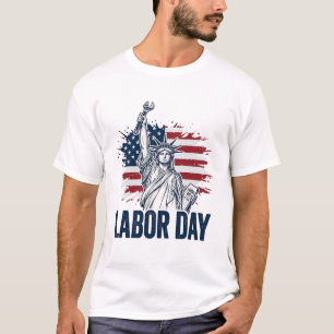 Camiseta Estátua do Dia do Trabalho Liberdade Patriota Dese