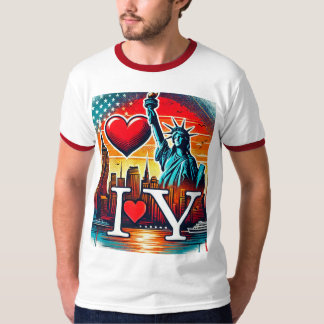 Camiseta Estátua do Grafite da Liberdade Tee para Homens e 
