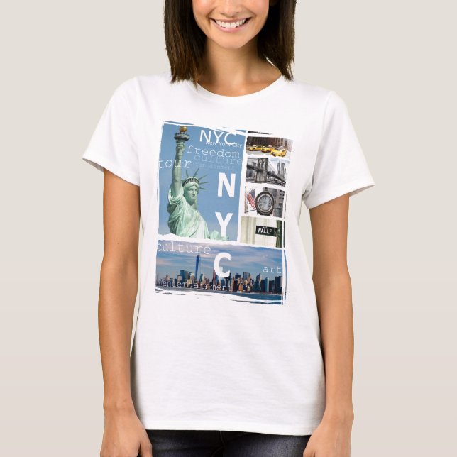 Camiseta Estátua do Nova Iorque Personalizado Manhattan Nyc (Frente)