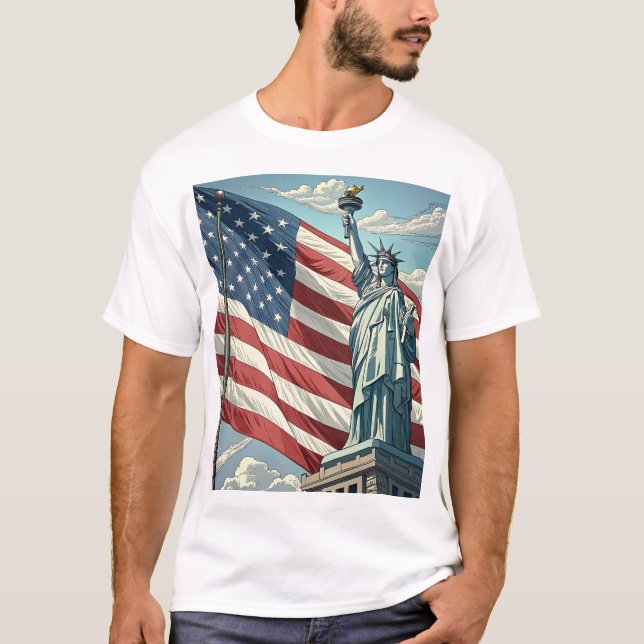 Camiseta Estátua do Orgulho da Liberdade unisex Tee (Frente)