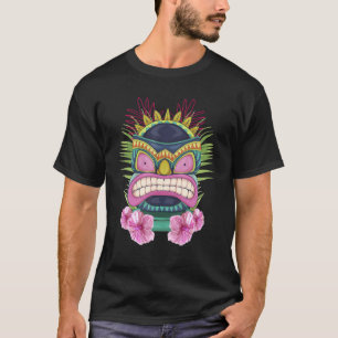 Camiseta Estátua do Partido Polinésia Luau Tiki Mask Totem