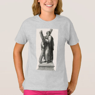 Camiseta Estátua do Santo Andrew Apostle com cruz