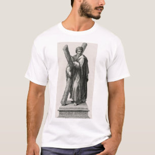 Camiseta Estátua do Santo Andrew Apostle com cruz