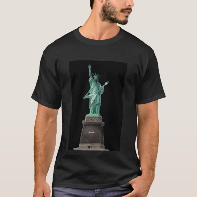 Camiseta Estátua do t-shirt da rocha (escuro) (Frente)