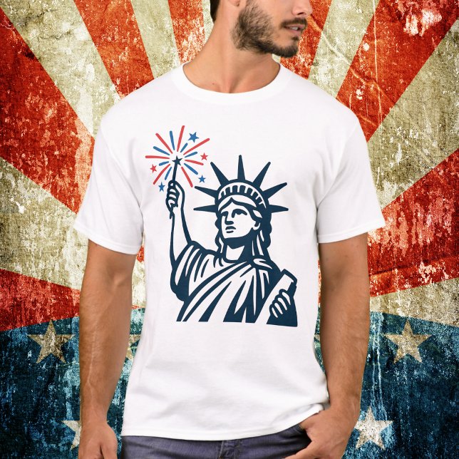 Camiseta Estátua dos fogos de artifício da Liberdade Patrió (Criador carregado)